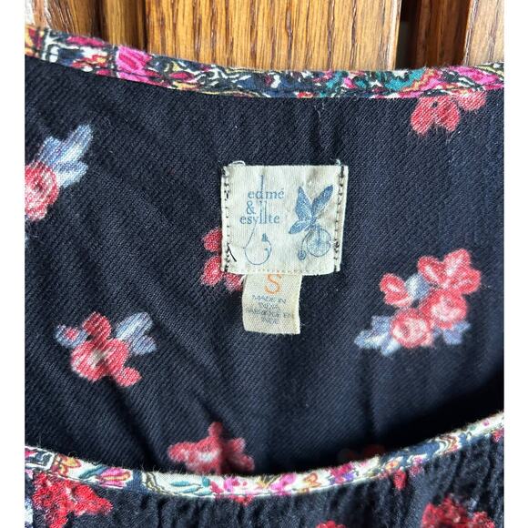 Anthropologie Edme & Esyllte Floral Tunic Top - Size Small - Picture 4 of 8